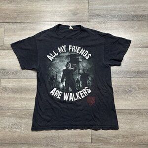 All My Friends Are Walkers Mens T-Shirt Size L Walking Dead